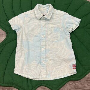 Quiksilver Shirt Toddler Boys 2 Aqua Short Sleeve Aloha Hawaiian Button Front